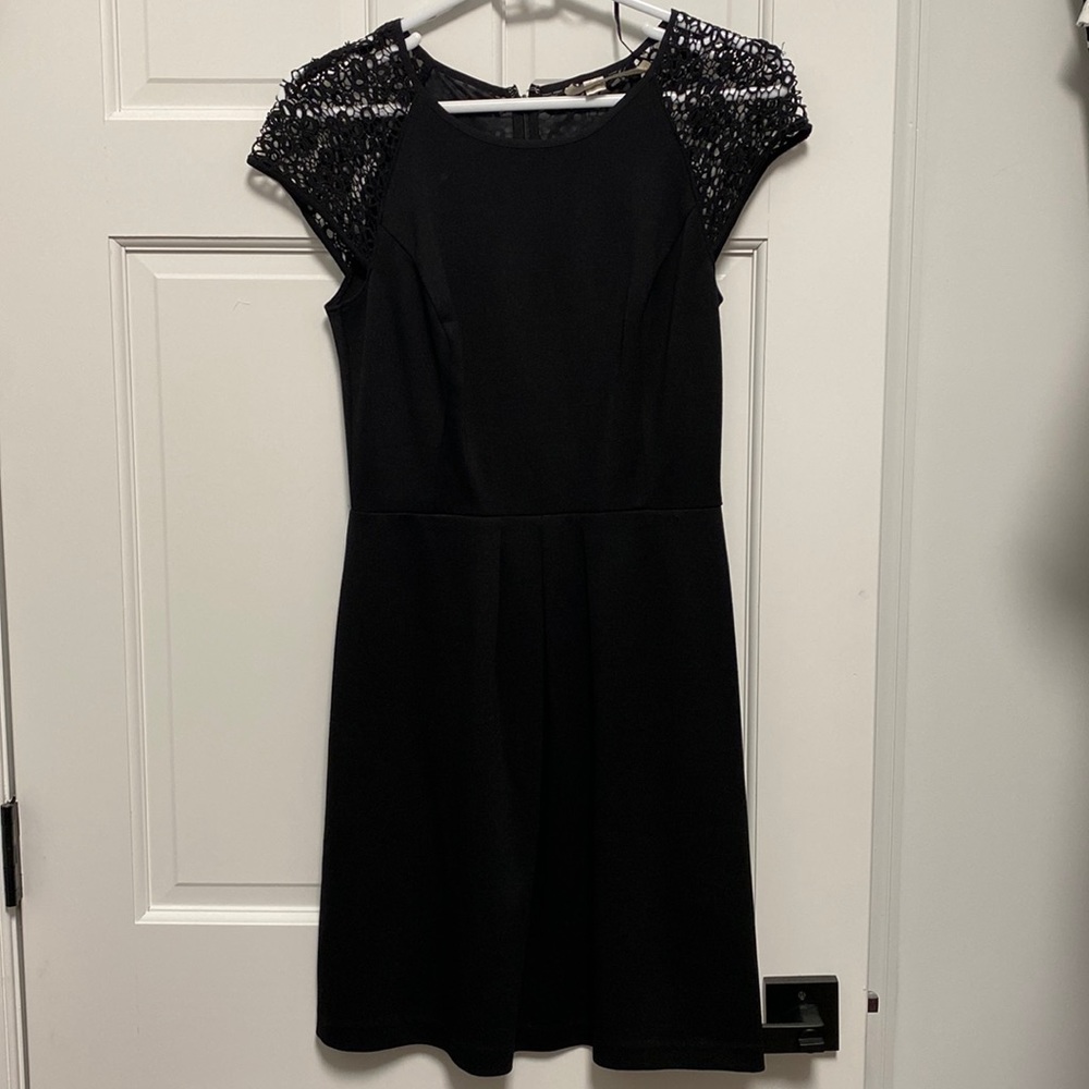 Black dress with crochet detail